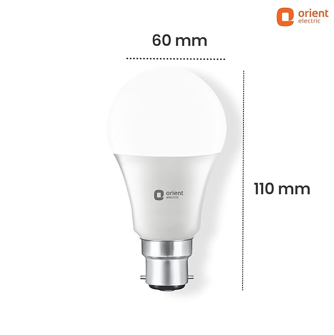 Orient Electric 12W High Glow LED bulb| 180-degree wide beam angle| Voltage surge protection up to 4 kV| 6500K, Cool White| B22d base| Made in India| Pack of 2 - Image 6